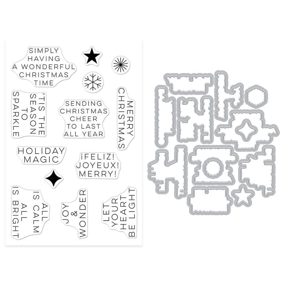 Hero Arts - Very Merry Stamp & Cut Set Modern Holiday Greetings