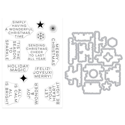 Hero Arts - Very Merry Stamp & Cut Set Modern Holiday Greetings