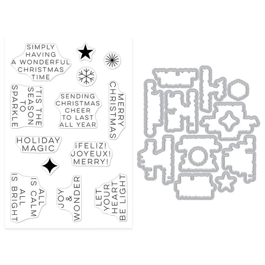 Hero Arts - Very Merry Stamp & Cut Set Modern Holiday Greetings