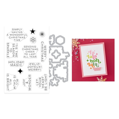 Hero Arts - Very Merry Stamp & Cut Set Modern Holiday Greetings