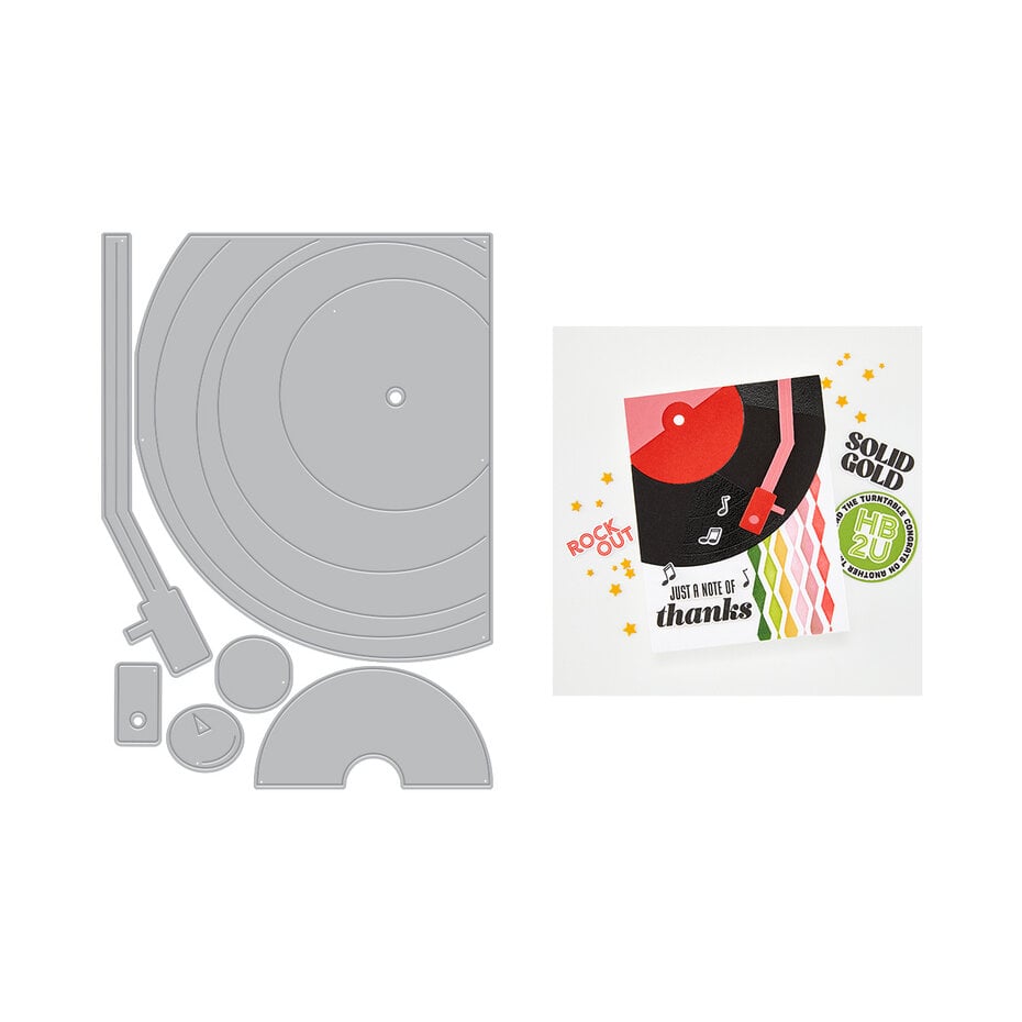 Hero Arts - Vintage Vinyl Drop the Needle Die Set