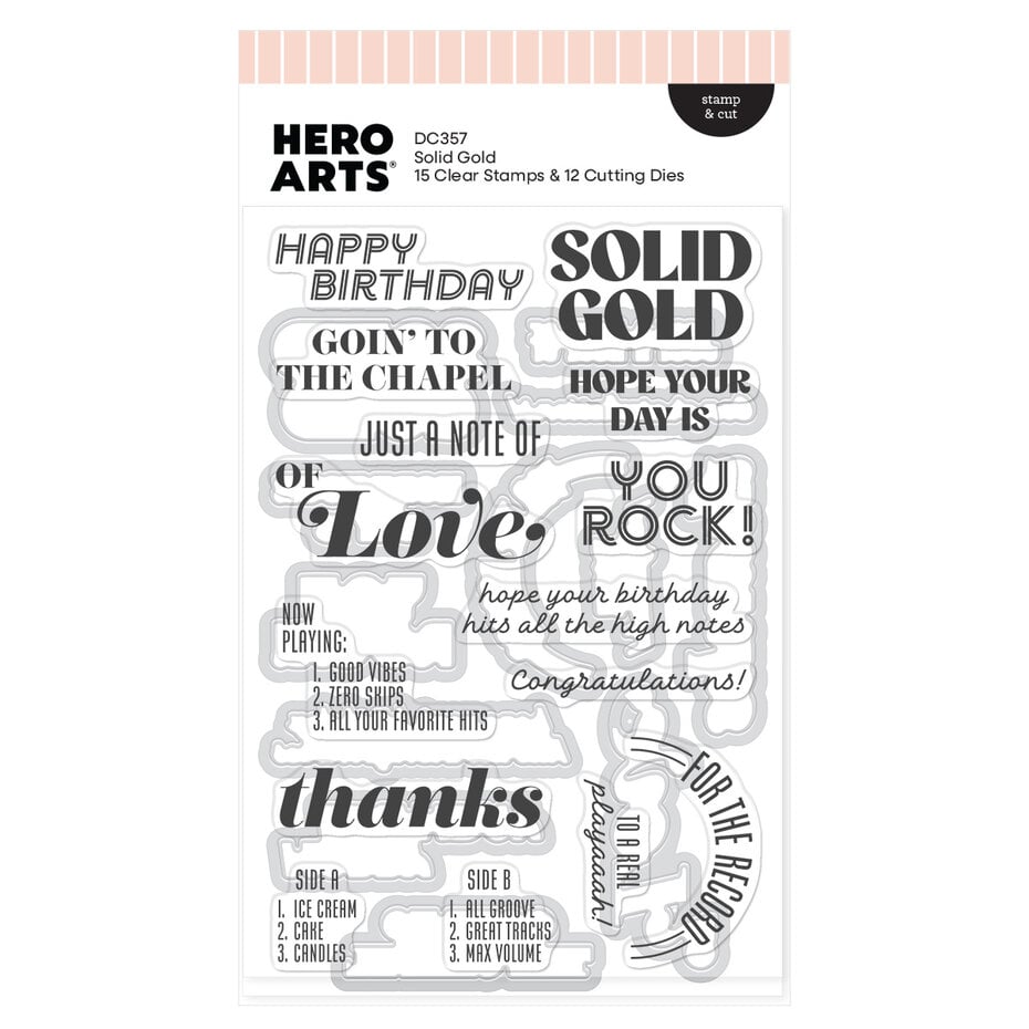 Hero Arts - Vintage Vinyl Solid Gold Stamp & Cut