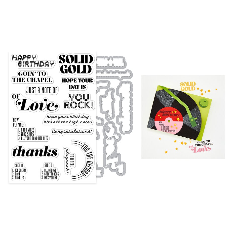 Hero Arts - Vintage Vinyl Solid Gold Stamp & Cut
