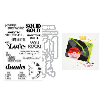 Hero Arts - Vintage Vinyl Solid Gold Stamp & Cut