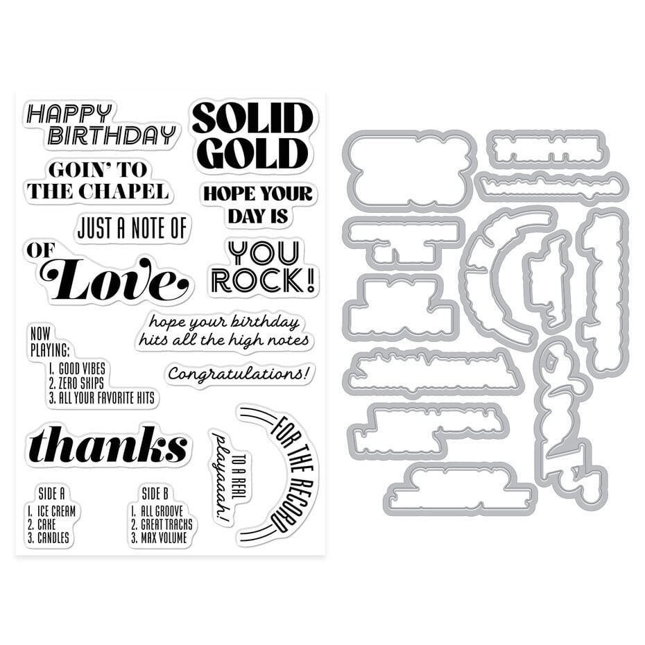 Hero Arts - Vintage Vinyl Solid Gold Stamp & Cut