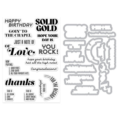 Hero Arts - Vintage Vinyl Solid Gold Stamp & Cut