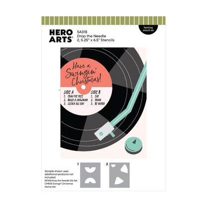Hero Arts - Vintage Vinyl Drop the Needle Stencils (2pcs)