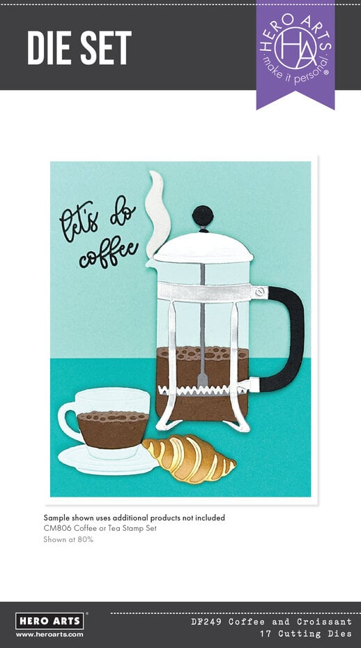 Hero Arts - What's Brewing? Die Set Coffee and Croissant