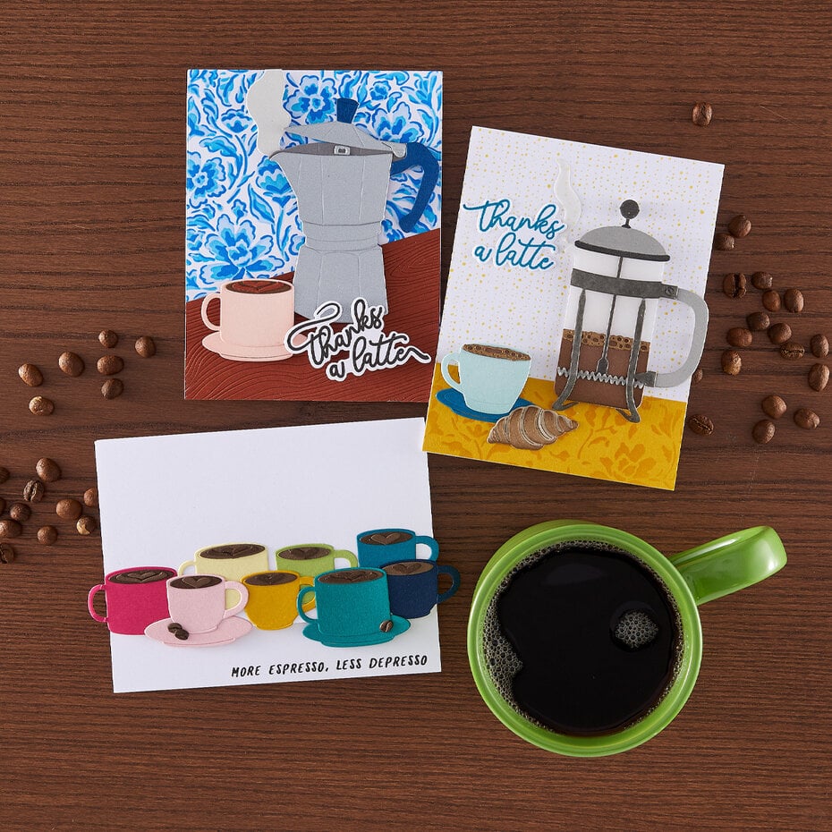 Hero Arts - What's Brewing? Die Set Coffee and Croissant