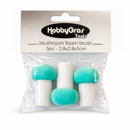 Hobbygros Storage - Extra Small Mushroom Foam Brushes (3pcs)