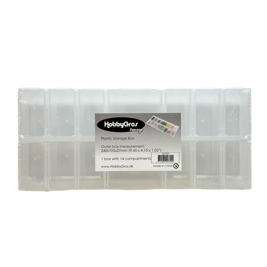 Hobbygros Storage - Plastic Storage Box w/ 14 Compartments