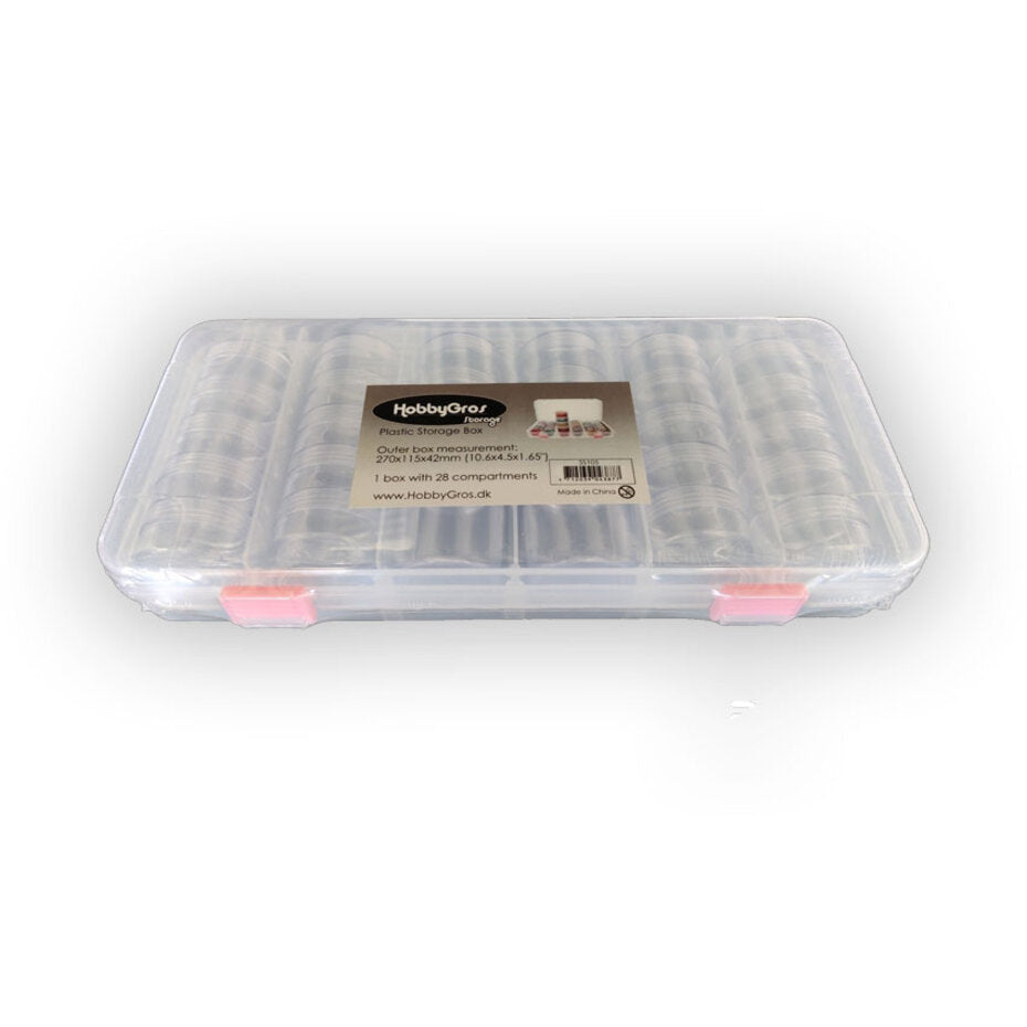 Hobbygros Storage - Plastic Storage Box w/ 28 Compartments - Jars
