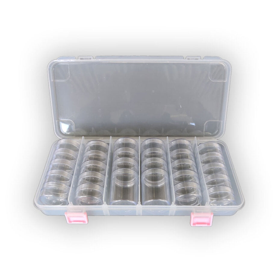 Hobbygros Storage - Plastic Storage Box w/ 28 Compartments - Jars