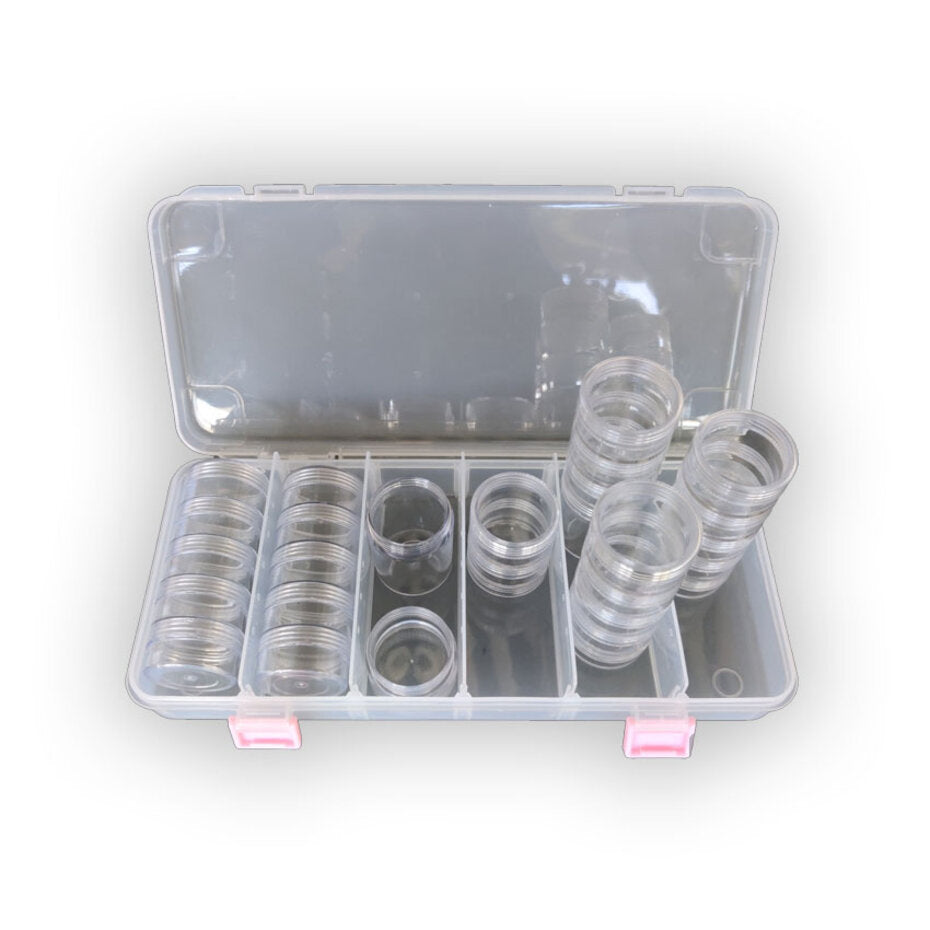 Hobbygros Storage - Plastic Storage Box w/ 28 Compartments - Jars