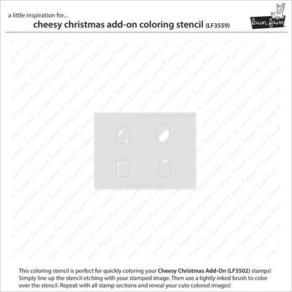 Lawn Fawn - Cheesy Christmas Add-On Coloring Stencil