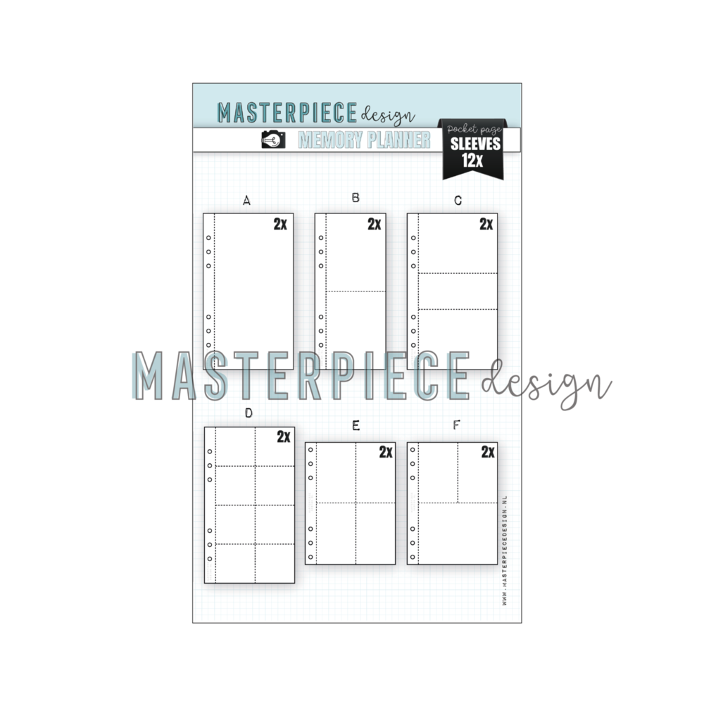 Masterpiece Design - Memory Planner Pocket Page Sleeves 4x8 Inch Variety (12pcs)