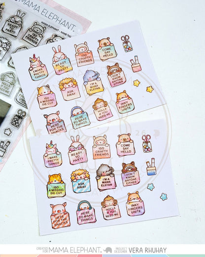 Mama Elephant - Name Tag