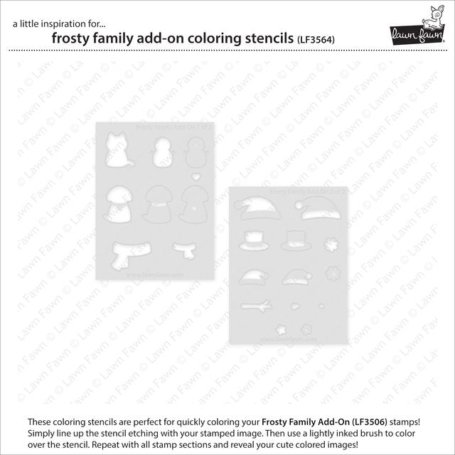 Lawn Fawn - Frosty Family Add-On Coloring Stencils