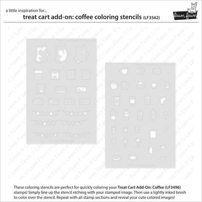 Lawn Fawn - Treat Cart Add-On: Coffee Coloring Stencils