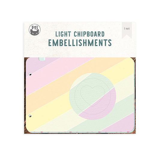 P13 - Light Chipboard Album Base w/Papers Camera 8x8"
