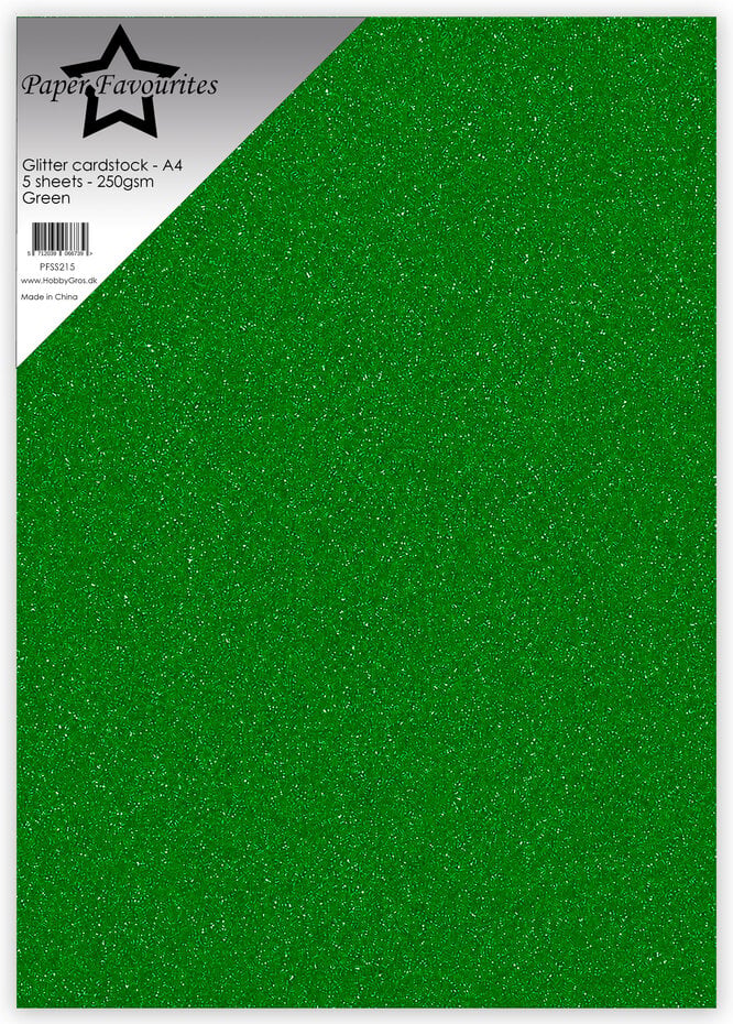 Paper Favourites - Glitter Cardstock Green (5pcs)