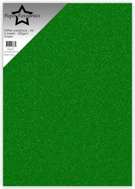 Paper Favourites - Glitter Cardstock Green (5pcs)