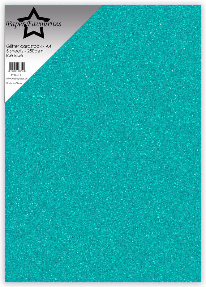 Paper Favourites - Glitter Cardstock Ice Blue (5pcs)