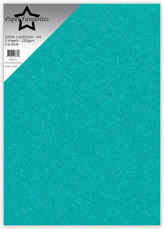 Paper Favourites - Glitter Cardstock Ice Blue (5pcs)