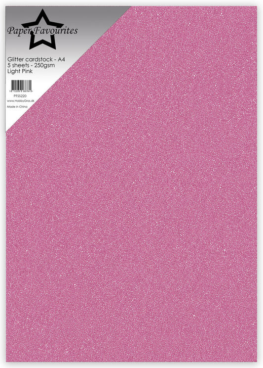 Paper Favourites - Glitter Cardstock Light Pink (5pcs)
