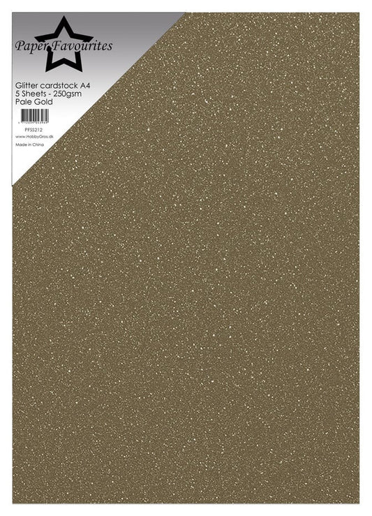Paper Favourites - Glitter Cardstock Pale Gold (5pcs)
