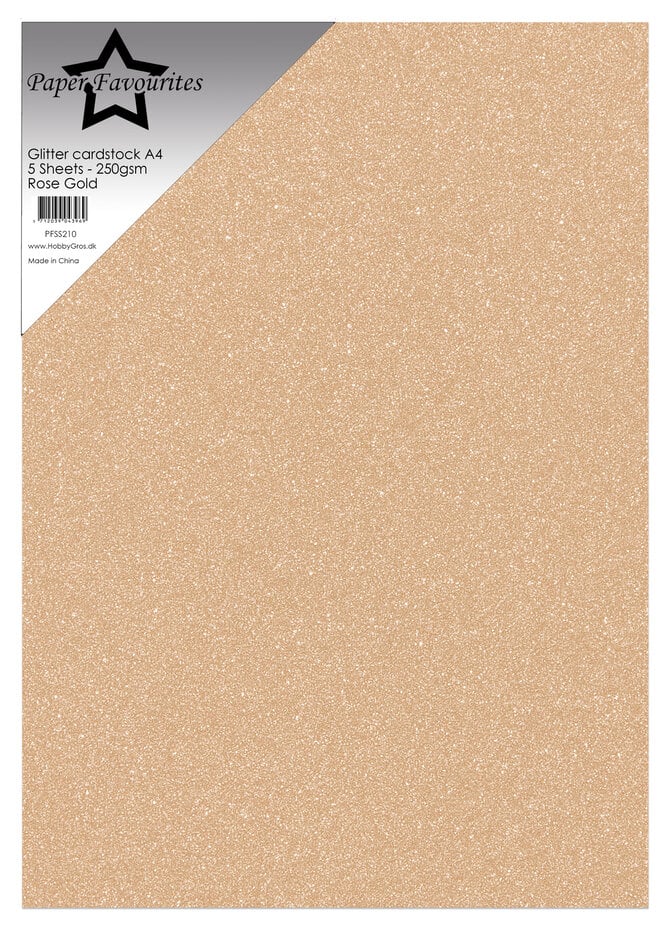 Paper Favourites - Glitter Cardstock Rose Gold (5pcs)
