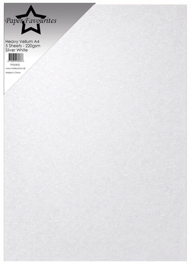 Paper Favourites - Heavyweight Vellum Silver White 220g (5pcs)