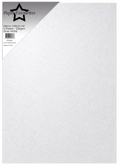 Paper Favourites - Heavyweight Vellum Silver White 220g (5pcs)