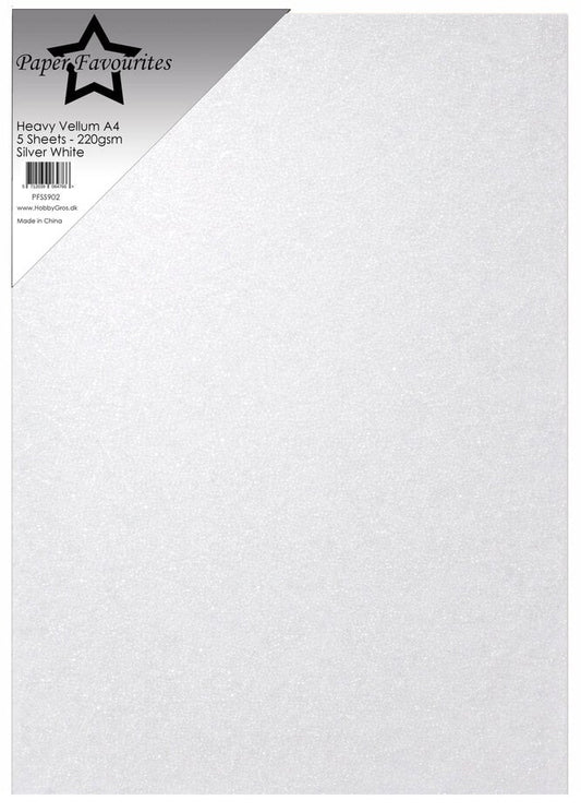 Paper Favourites - Heavyweight Vellum Silver White 220g (5pcs)