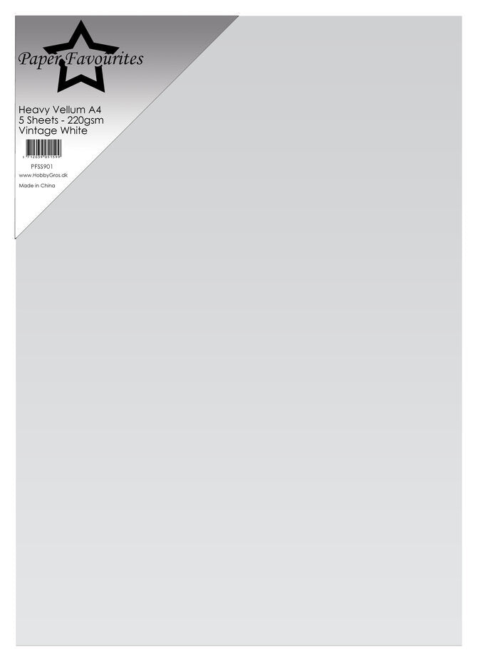 Paper Favourites - Heavyweight Vellum Vintage White 220g (5pcs)