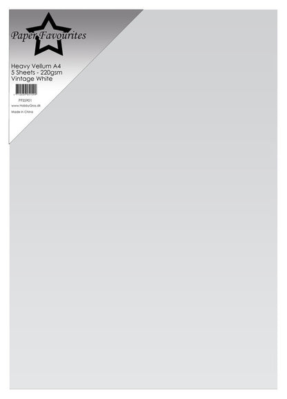 Paper Favourites - Heavyweight Vellum Vintage White 220g (5pcs)