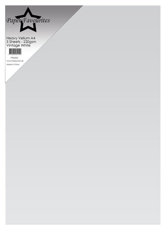 Paper Favourites - Heavyweight Vellum Vintage White 220g (5pcs)