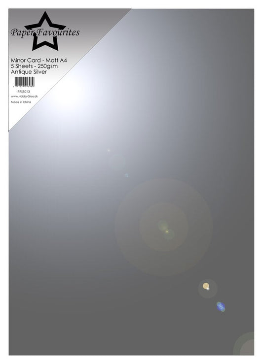 Paper Favourites - Mirror Card Glossy Antique Silver (5pcs)