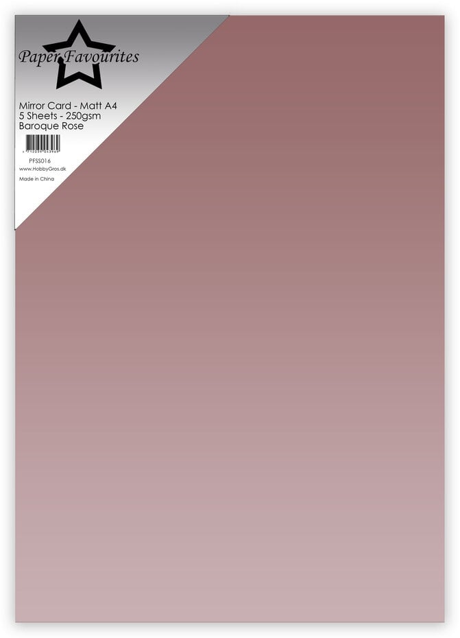 Paper Favourites - Mirror Card Matte Baroque Rose (5pcs)