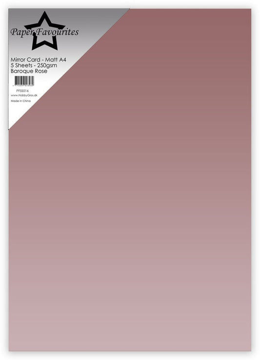 Paper Favourites - Mirror Card Matte Baroque Rose (5pcs)