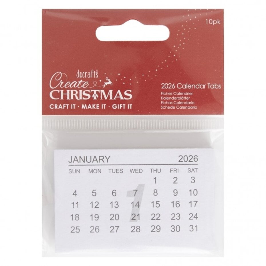 Docrafts - Create Christmas 2026 Calendar Tabs (10pcs)