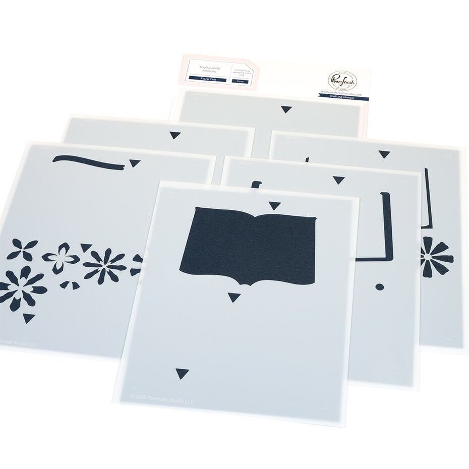Pinkfresh Studio - Floral Tale Coloring Stencils (6pcs)
