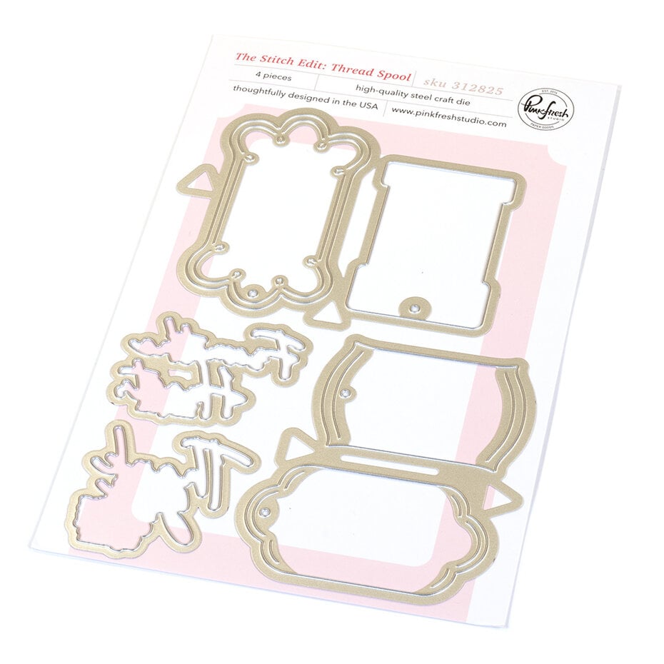SET DEAL: Pinkfresh Studio - The Stitch Edit Thread Spool Florals Stamps & Die