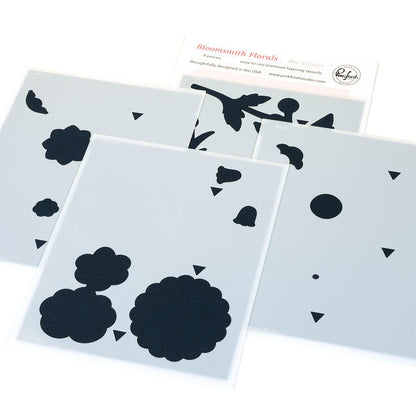 Pinkfresh Studio - Bloomsmith Florals Coloring Stencils (4pcs)