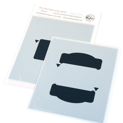 Pinkfresh Studio -  The Stitch Edit Large Spool Coloring Stencils (2pcs)