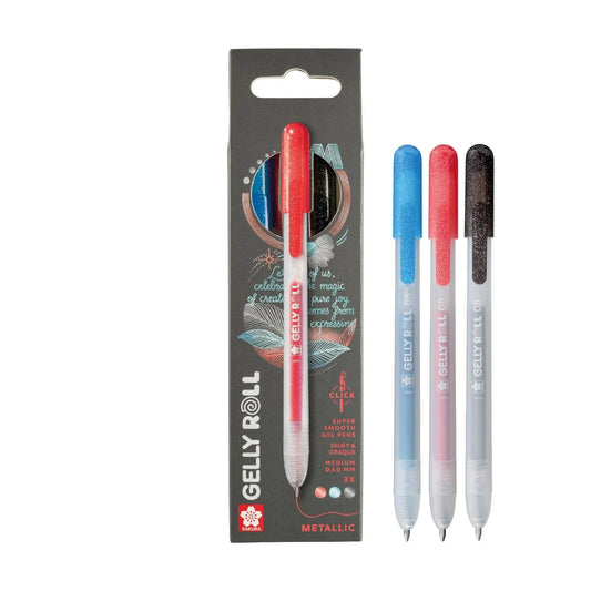 Sakura - Gelly Roll Retractable Metallic Set Red Blue Black (3pcs)