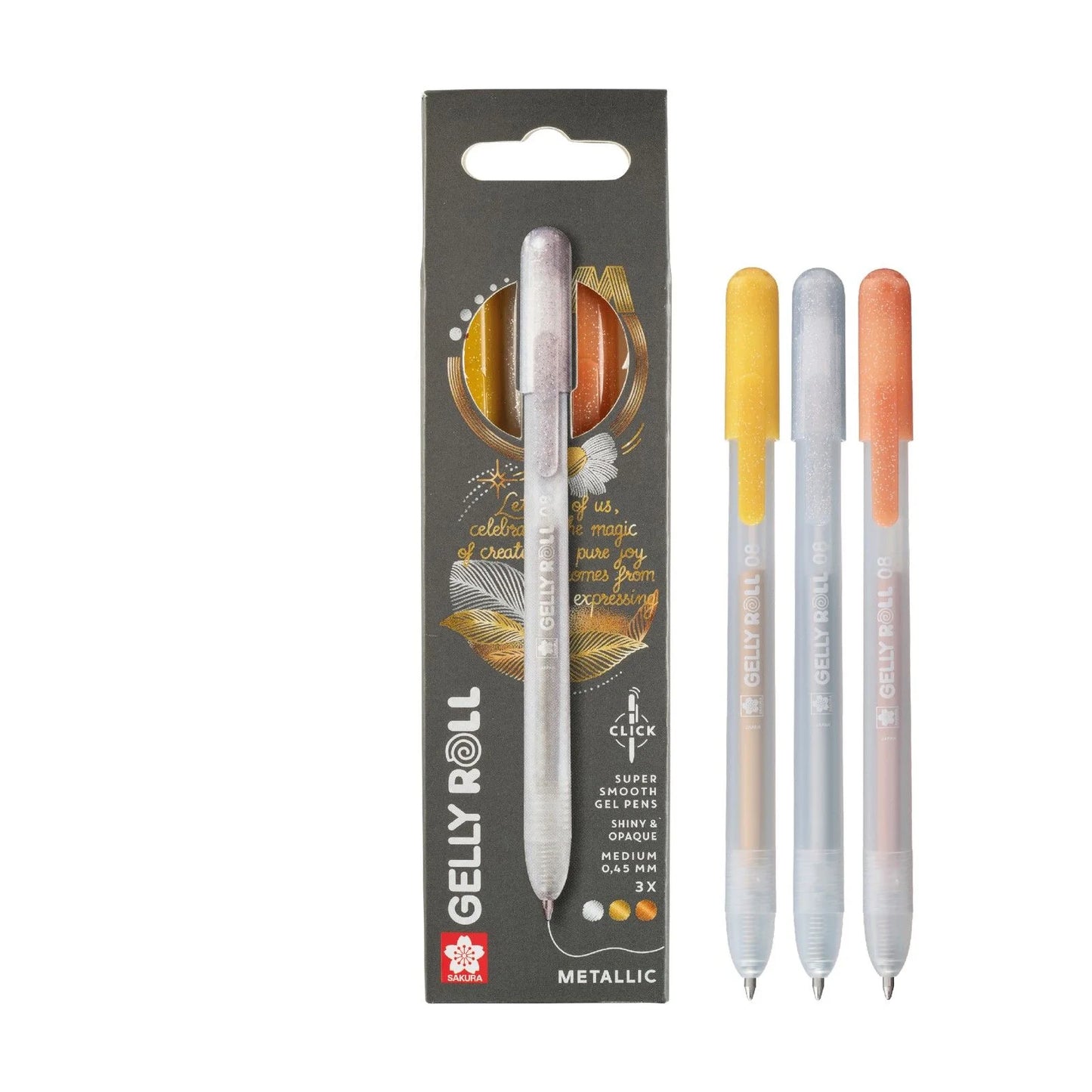 Sakura - Gelly Roll Retractable Metallic Set Silver Gold Copper (3pcs)