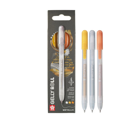 Sakura - Gelly Roll Retractable Metallic Set Silver Gold Copper (3pcs)