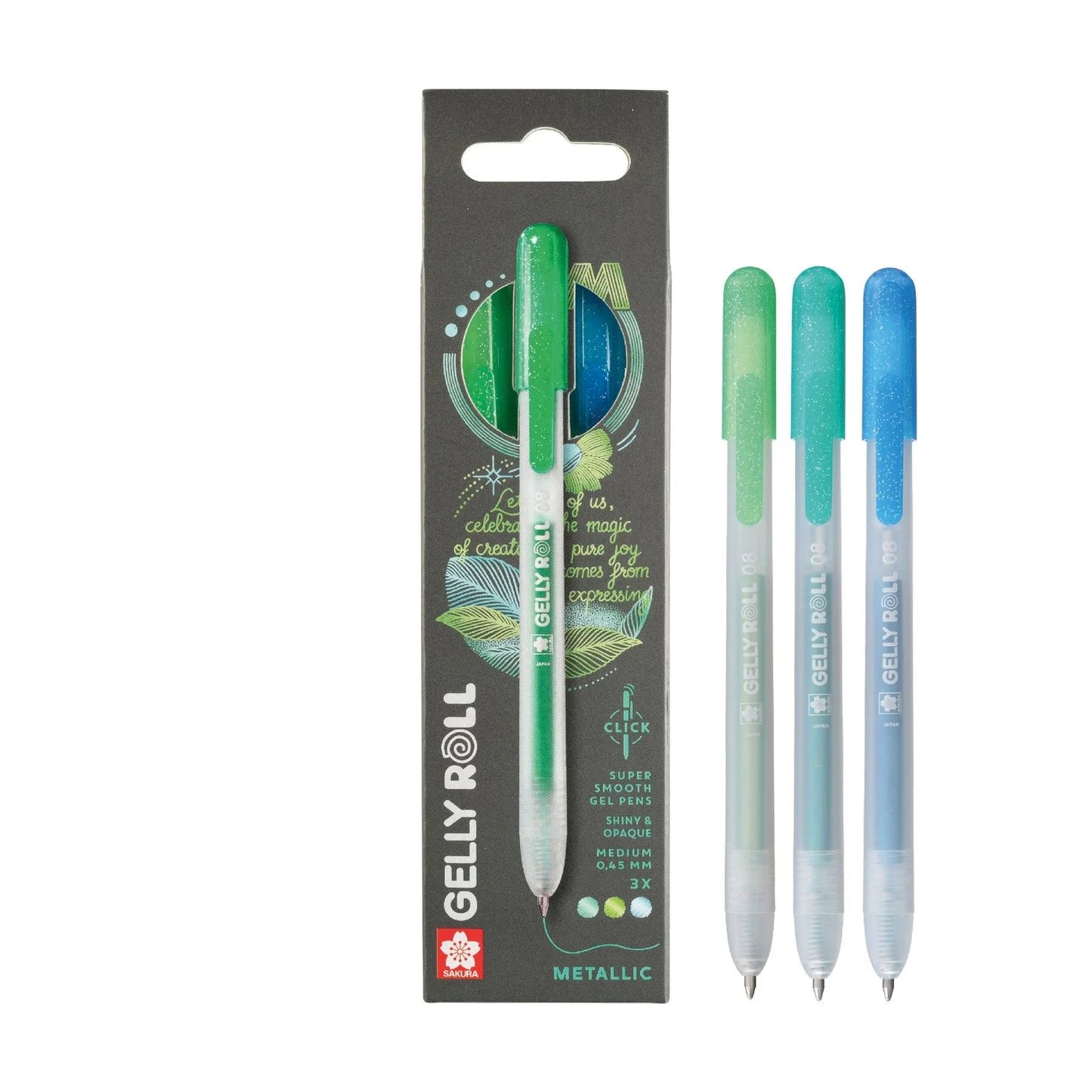 Sakura - Gelly Roll Retractable Metallic Set Emerald Green Blue (3pcs)