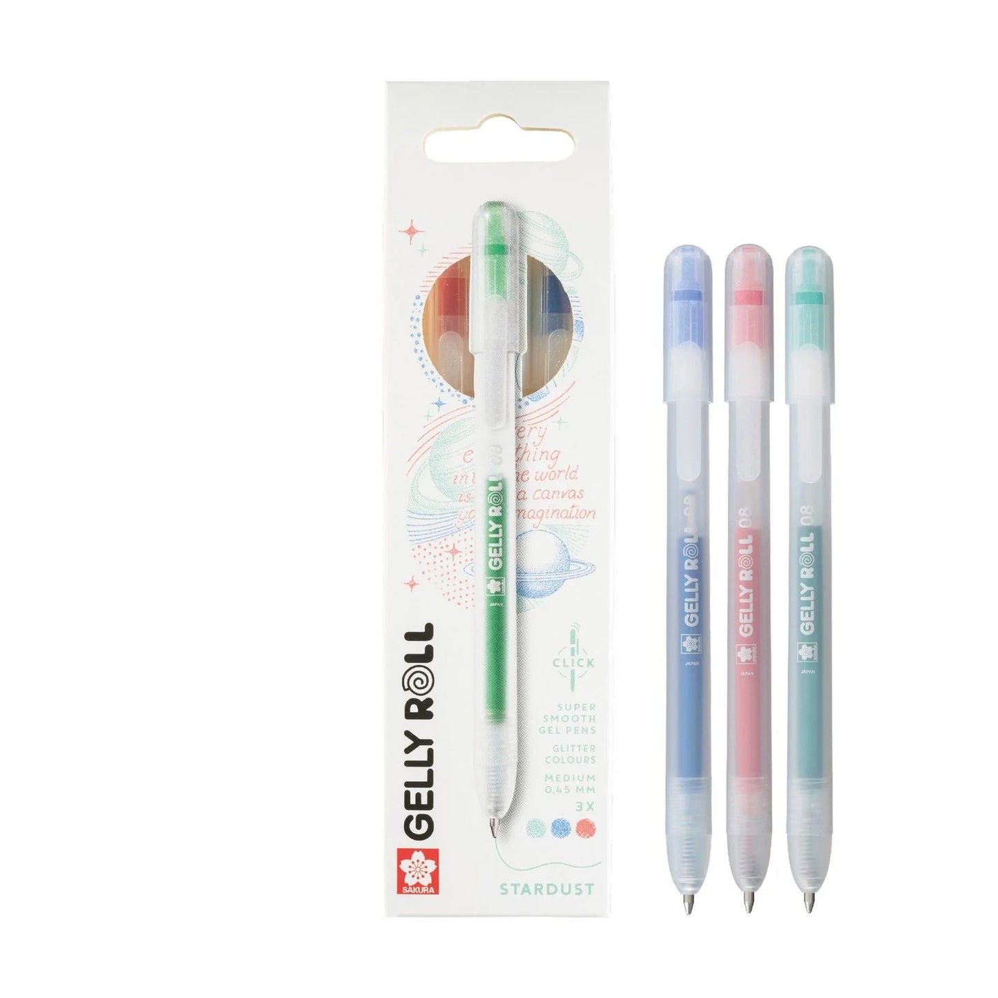 Sakura - Gelly Roll Retractable Stardust Set Red Blue Green (3pcs)